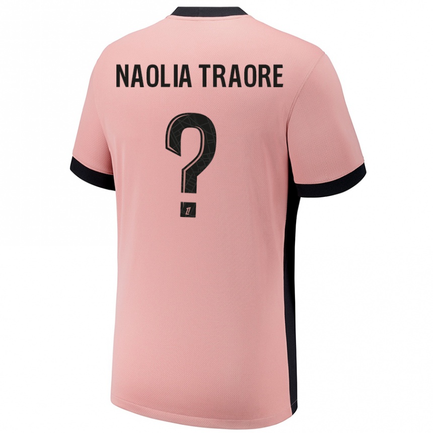 Vaikiškas Naolia Traore #0 Rūdžių Rožinė Trečias Marškinėliai 2024/25 T-Shirt