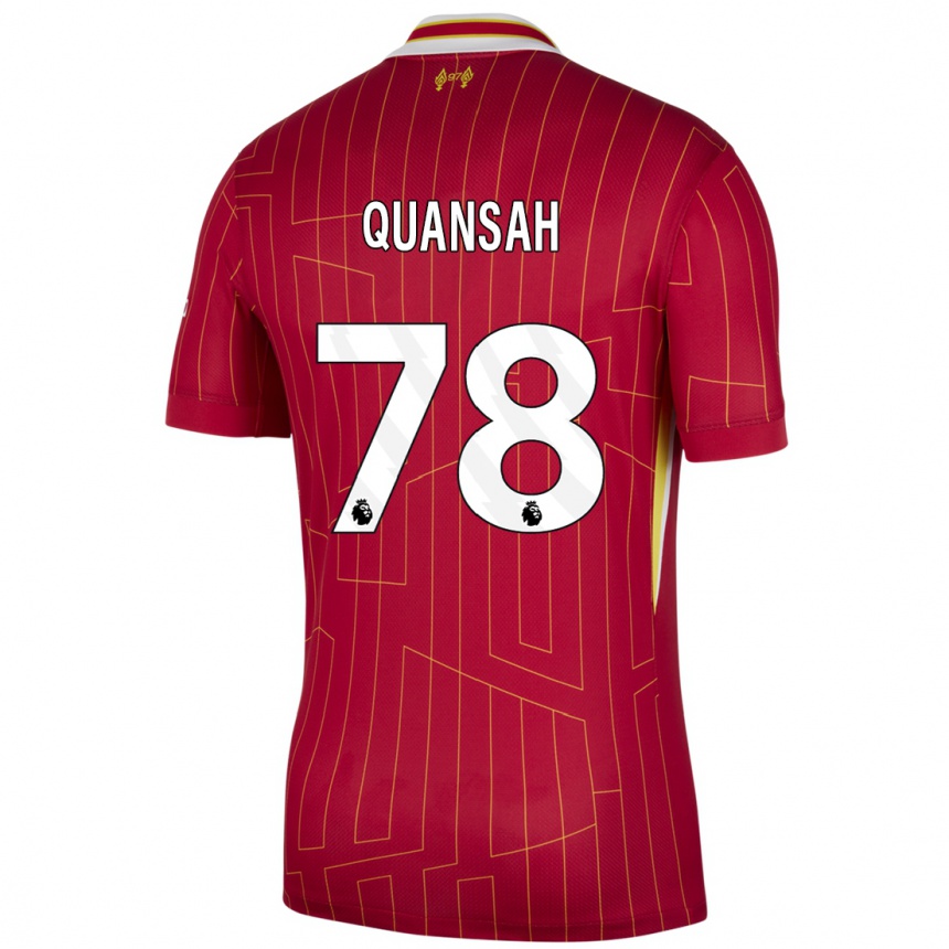 Vyrai Jarell Quansah #78 Raudona Geltona Balta Namų Marškinėliai 2024/25 T-Shirt