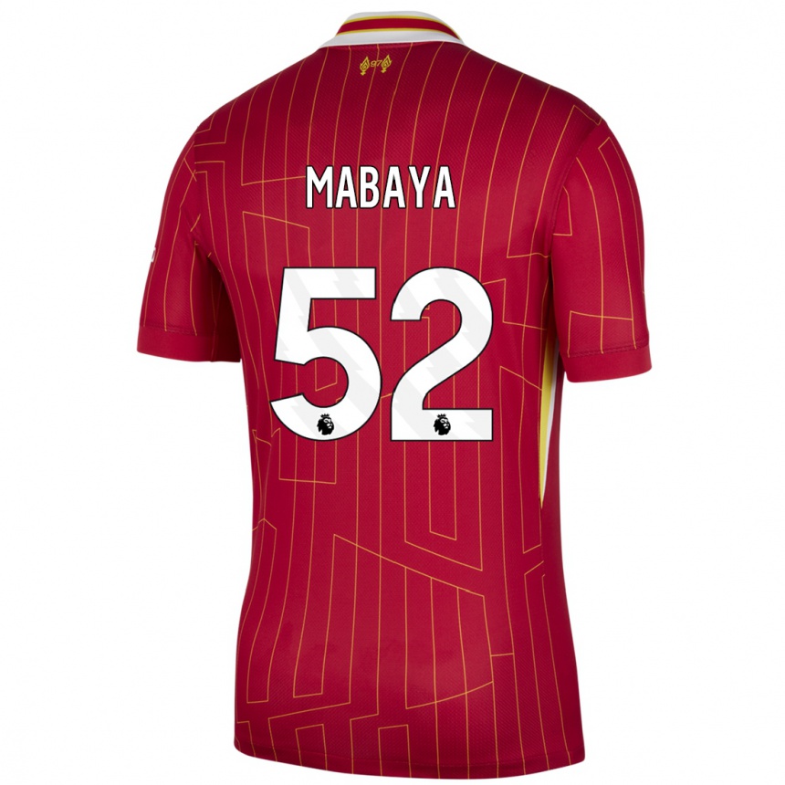 Vyrai Isaac Mabaya #52 Raudona Geltona Balta Namų Marškinėliai 2024/25 T-Shirt