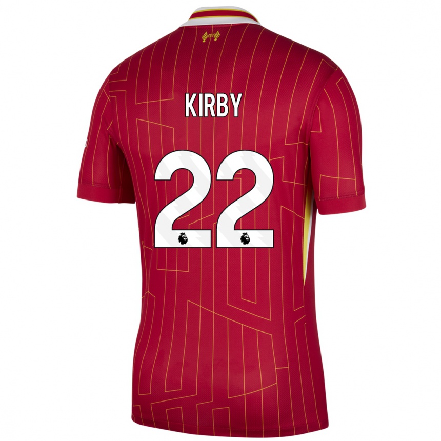 Vyrai Faye Kirby #22 Raudona Geltona Balta Namų Marškinėliai 2024/25 T-Shirt