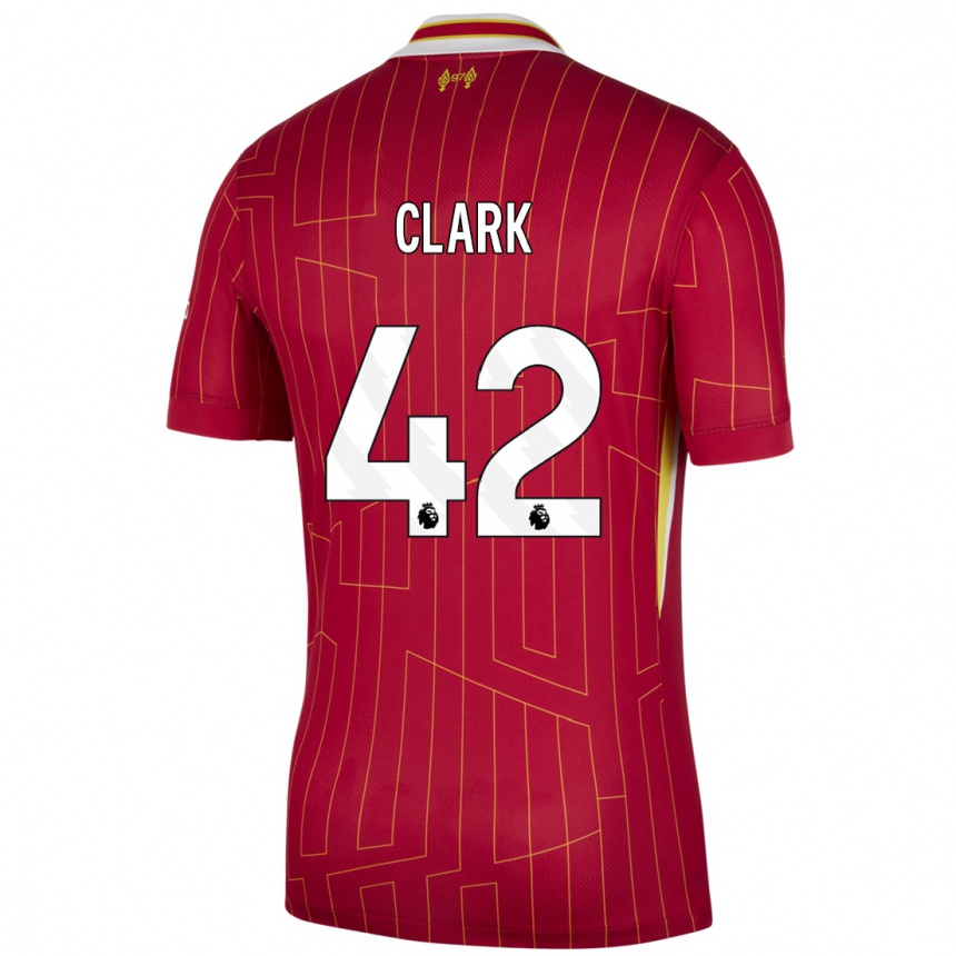 Vyrai Bobby Clark #42 Raudona Geltona Balta Namų Marškinėliai 2024/25 T-Shirt