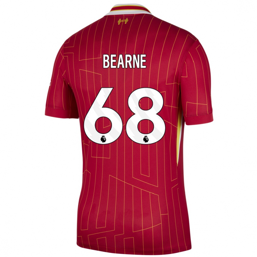 Vyrai Jack Bearne #68 Raudona Geltona Balta Namų Marškinėliai 2024/25 T-Shirt