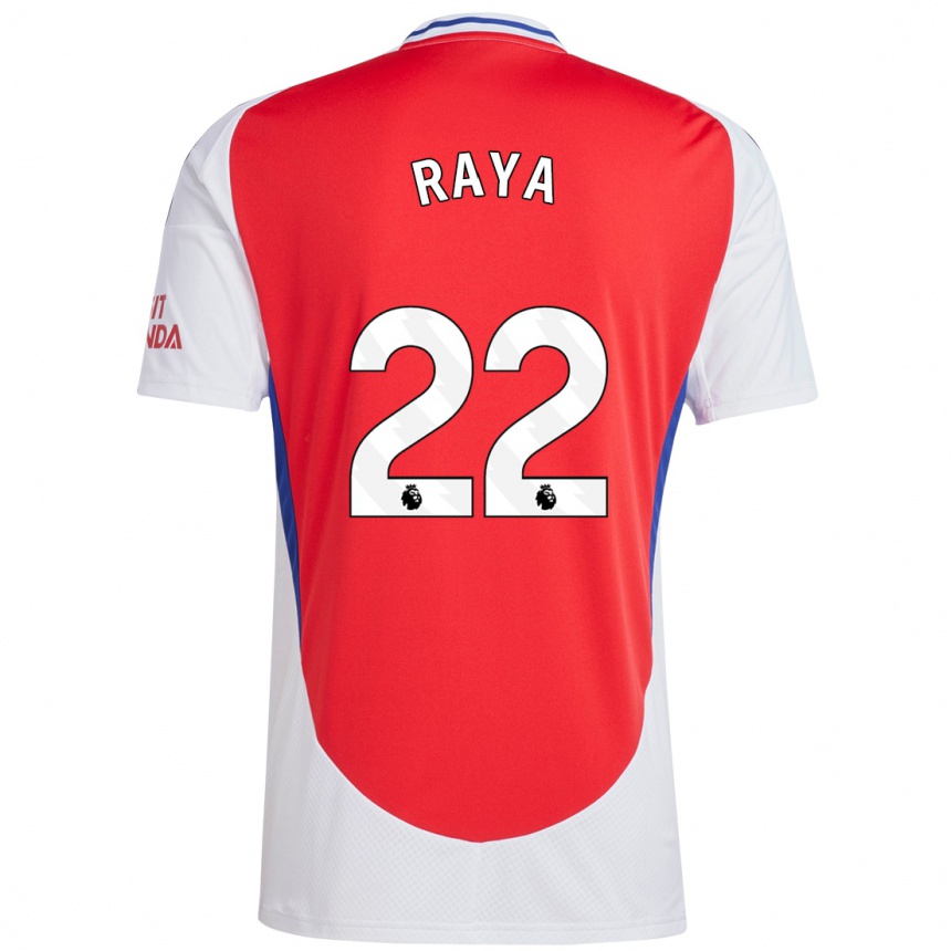 Vyrai David Raya #22 Raudona Balta Namų Marškinėliai 2024/25 T-Shirt