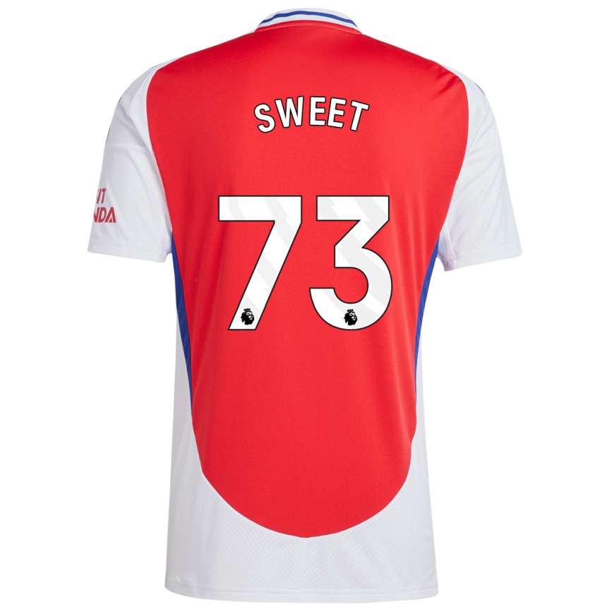 Vyrai James Sweet #73 Raudona Balta Namų Marškinėliai 2024/25 T-Shirt