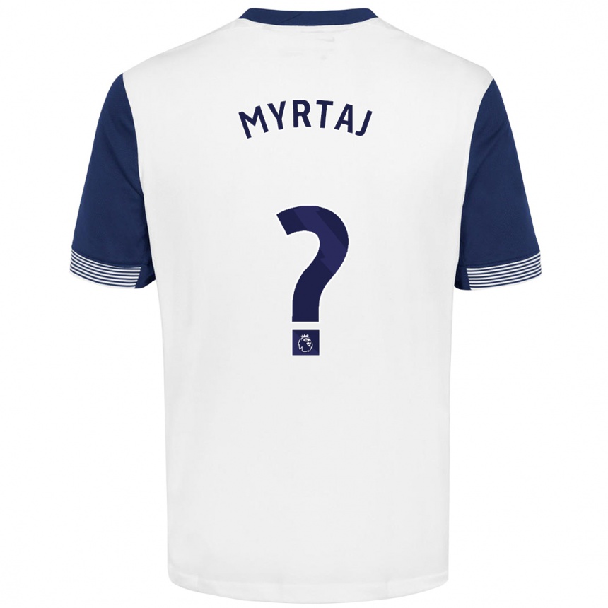 Vyrai Leon Myrtaj #0 Balta Mėlyna Namų Marškinėliai 2024/25 T-Shirt