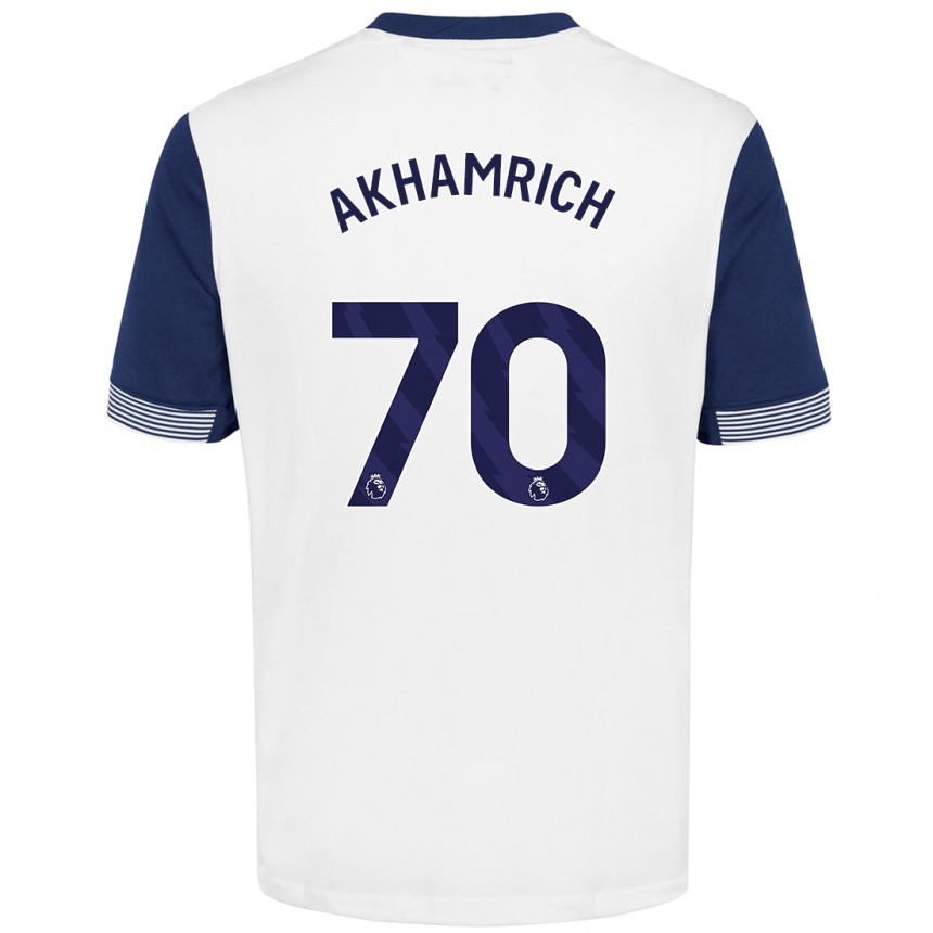 Vyrai Yusuf Akhamrich #70 Balta Mėlyna Namų Marškinėliai 2024/25 T-Shirt