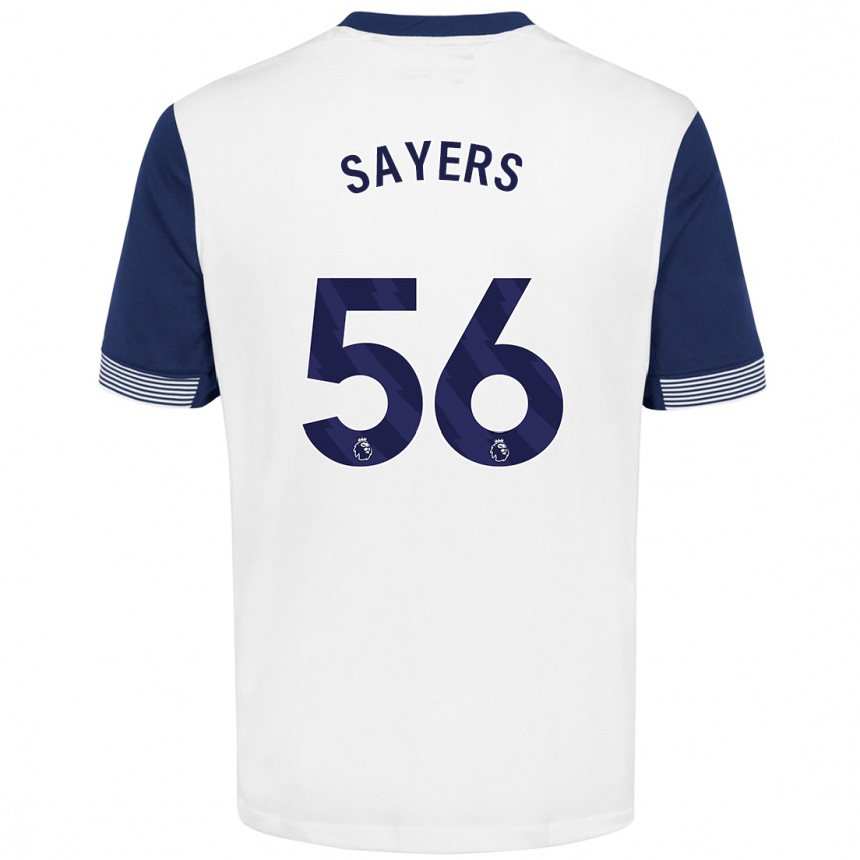 Vyrai Charlie Sayers #56 Balta Mėlyna Namų Marškinėliai 2024/25 T-Shirt