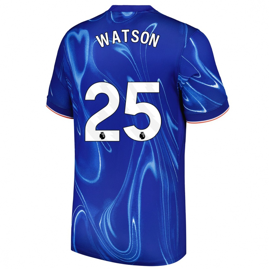 Vyrai Lucy Watson #25 Mėlyna Balta Namų Marškinėliai 2024/25 T-Shirt