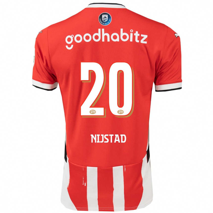 Vyrai Nina Nijstad #20 Raudona Balta Namų Marškinėliai 2024/25 T-Shirt