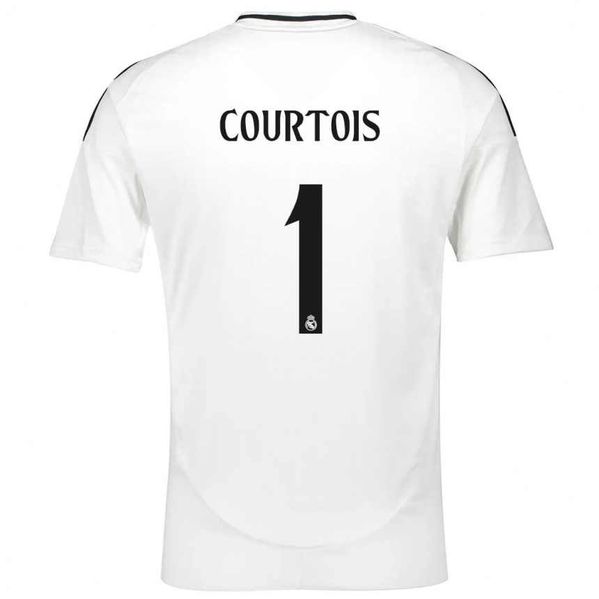 Vyrai Thibaut Courtois #1 Baltas Namų Marškinėliai 2024/25 T-Shirt