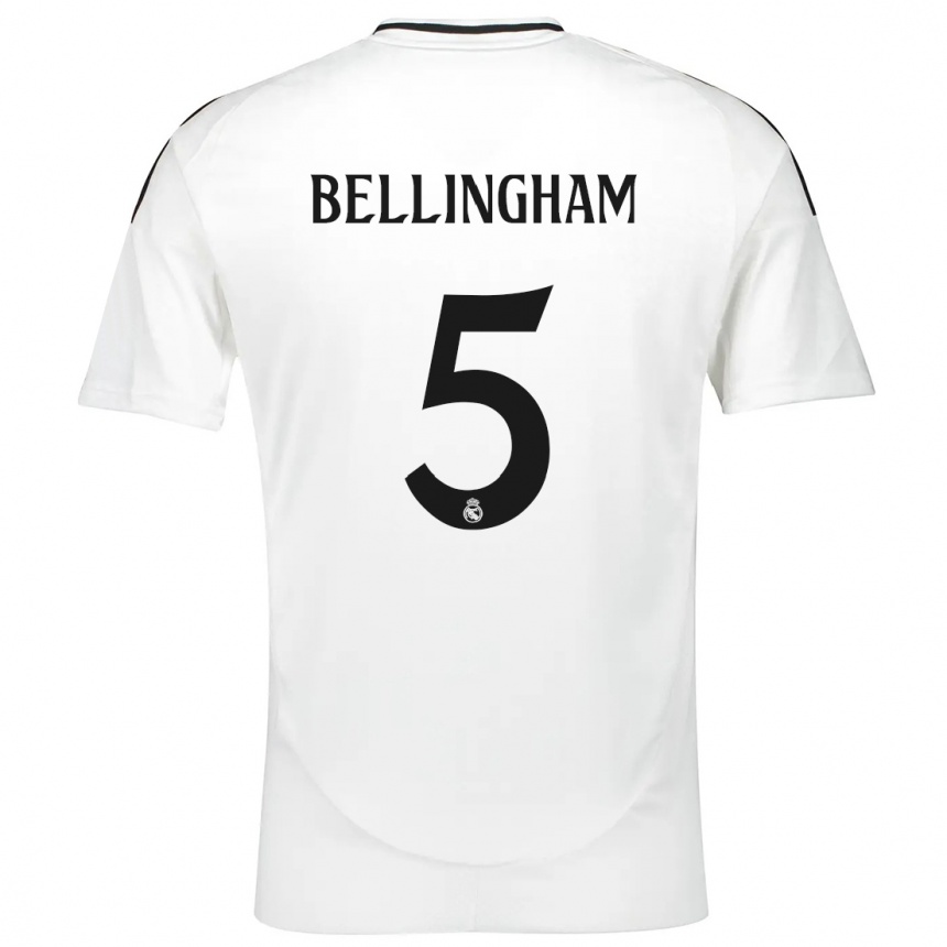 Vyrai Jude Bellingham #5 Baltas Namų Marškinėliai 2024/25 T-Shirt