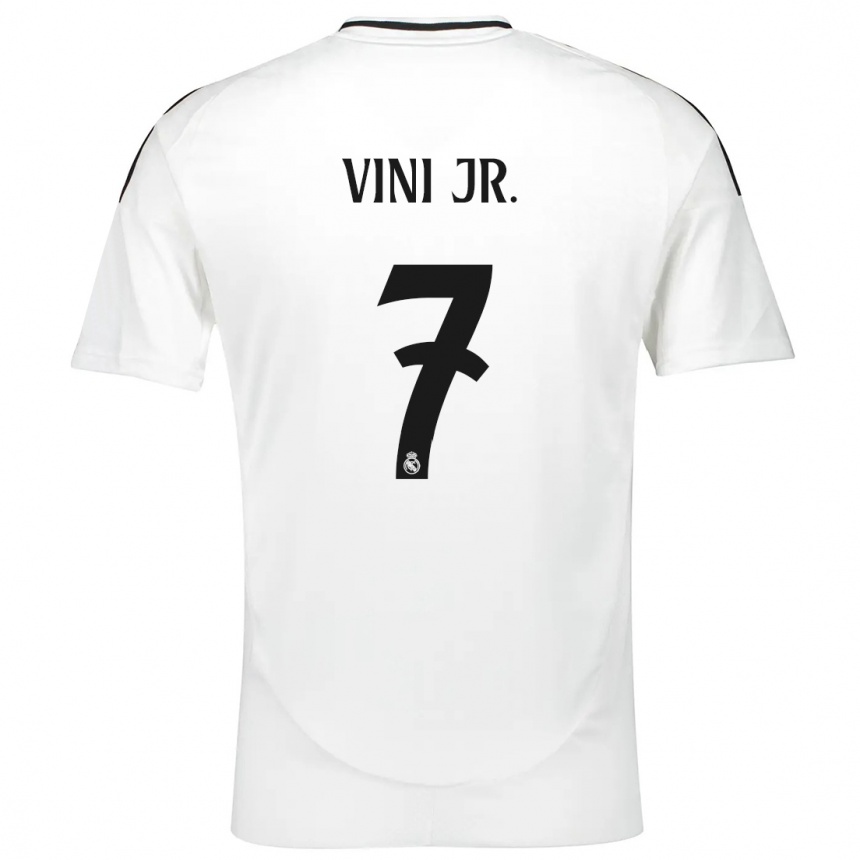 Vyrai Vinicius Junior #7 Baltas Namų Marškinėliai 2024/25 T-Shirt