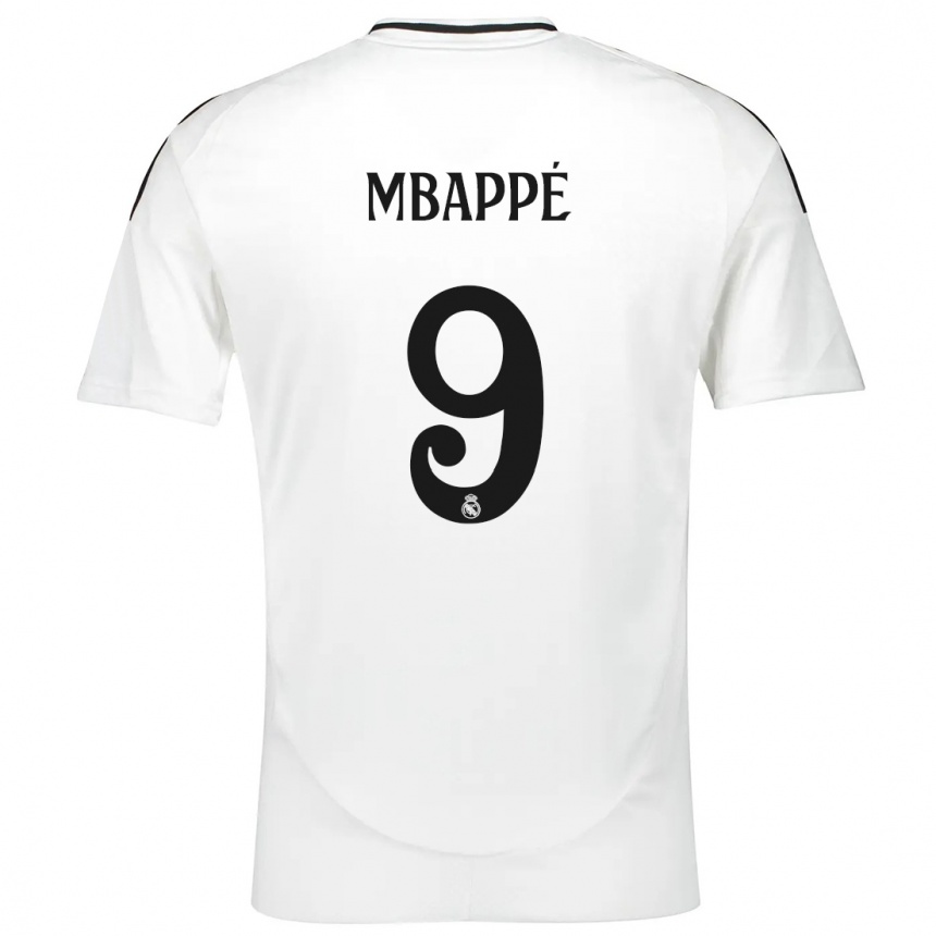 Vyrai Kylian Mbappe #9 Baltas Namų Marškinėliai 2024/25 T-Shirt