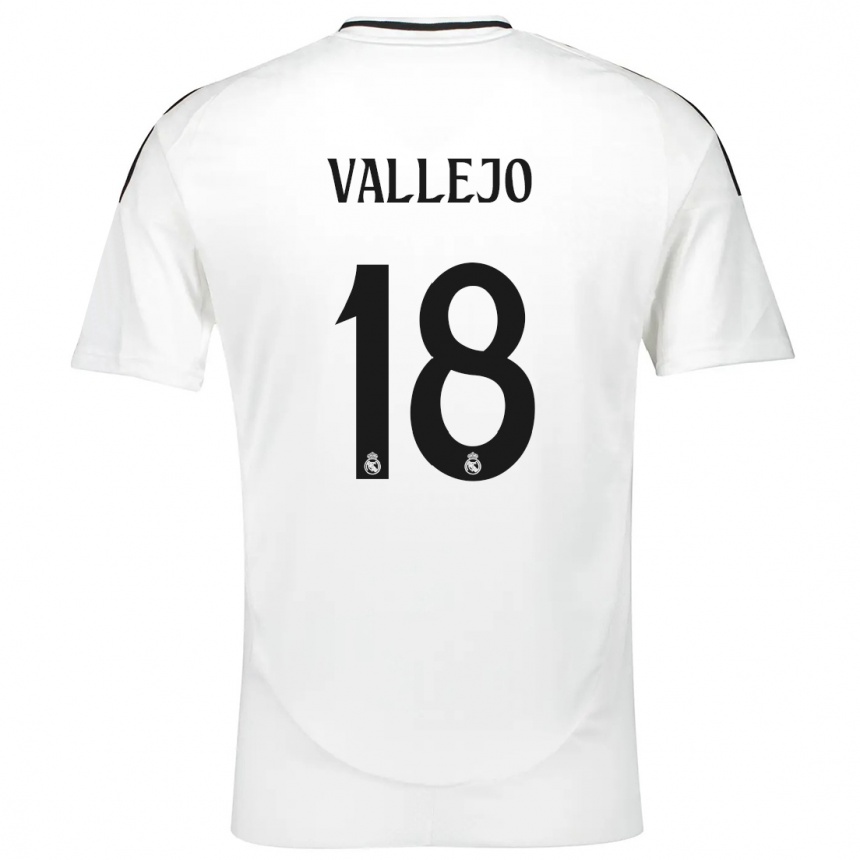 Vyrai Jesus Vallejo #18 Baltas Namų Marškinėliai 2024/25 T-Shirt