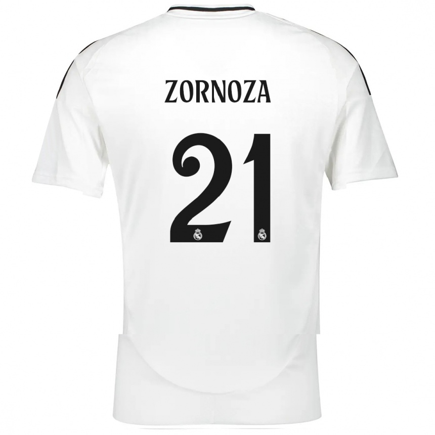 Vyrai Claudia Zornoza #21 Baltas Namų Marškinėliai 2024/25 T-Shirt