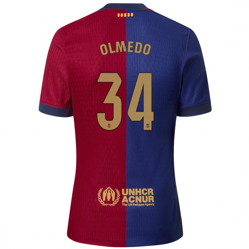 Vyrai Alexis Olmedo #34 Mėlyna Raudona Namų Marškinėliai 2024/25 T-Shirt