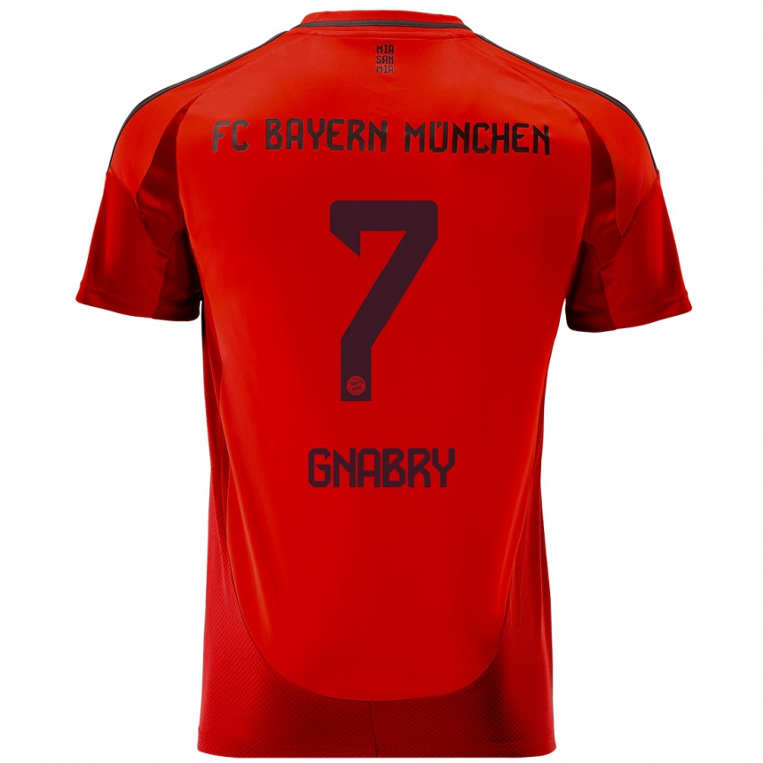 Vyrai Serge Gnabry #7 Raudona Namų Marškinėliai 2024/25 T-Shirt