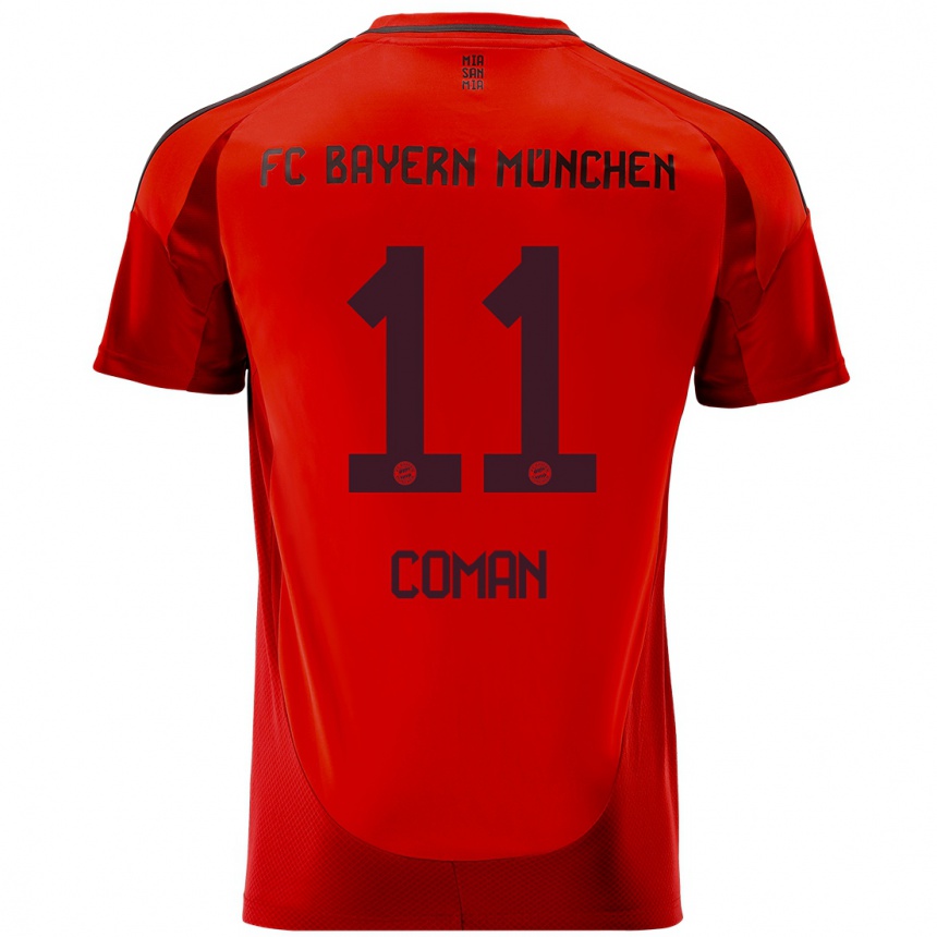 Vyrai Kingsley Coman #11 Raudona Namų Marškinėliai 2024/25 T-Shirt