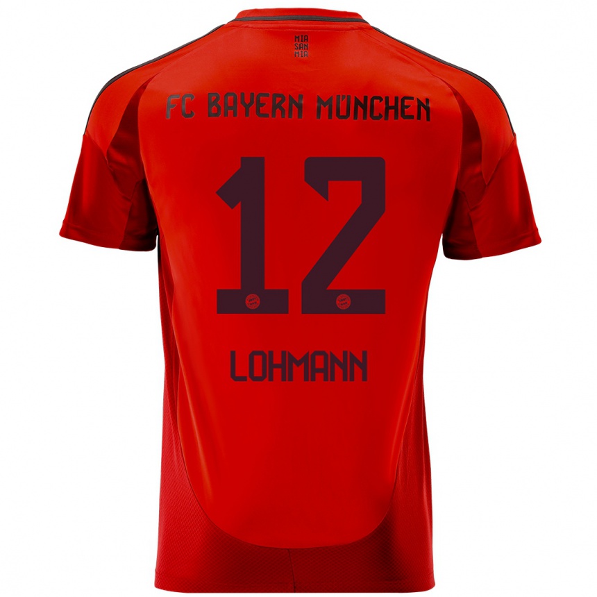 Vyrai Sydney Lohmann #12 Raudona Namų Marškinėliai 2024/25 T-Shirt