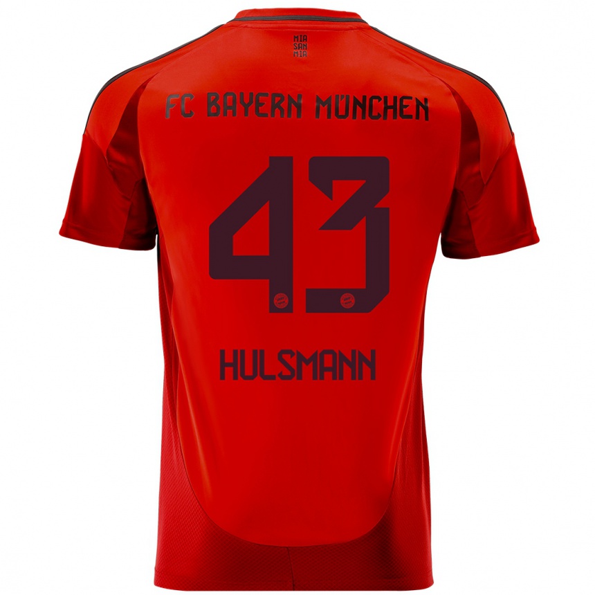 Vyrai Tom Hulsmann #43 Raudona Namų Marškinėliai 2024/25 T-Shirt