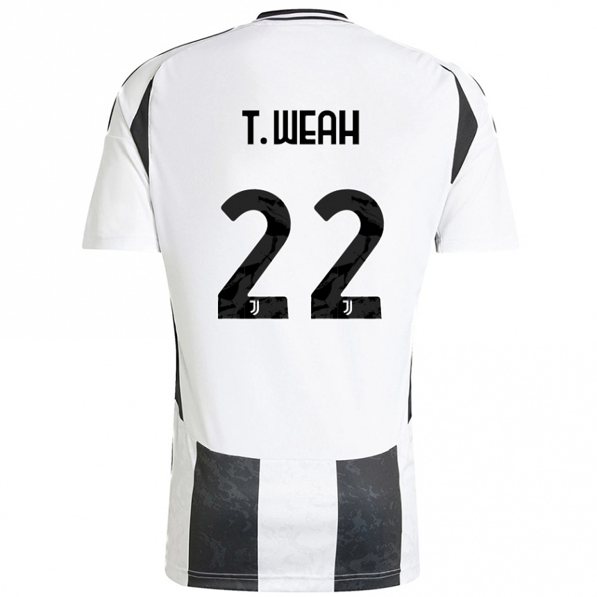 Vyrai Timothy Weah #22 Balta Juoda Namų Marškinėliai 2024/25 T-Shirt