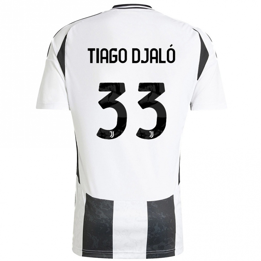 Vyrai Tiago Djalo #33 Balta Juoda Namų Marškinėliai 2024/25 T-Shirt