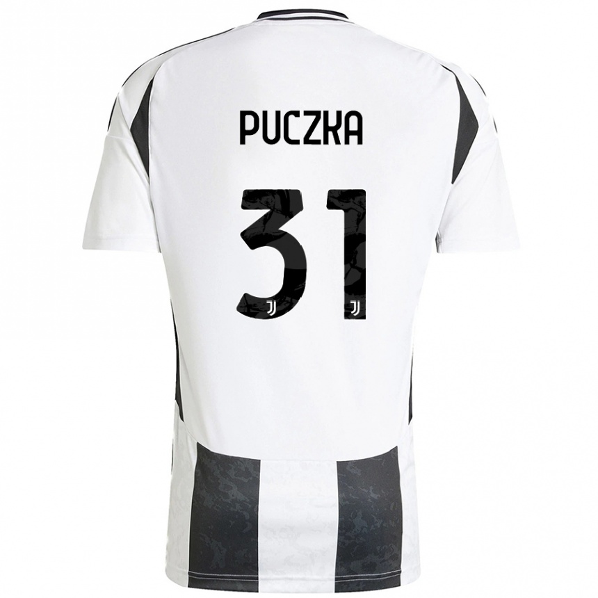 Vyrai David Puczka #31 Balta Juoda Namų Marškinėliai 2024/25 T-Shirt