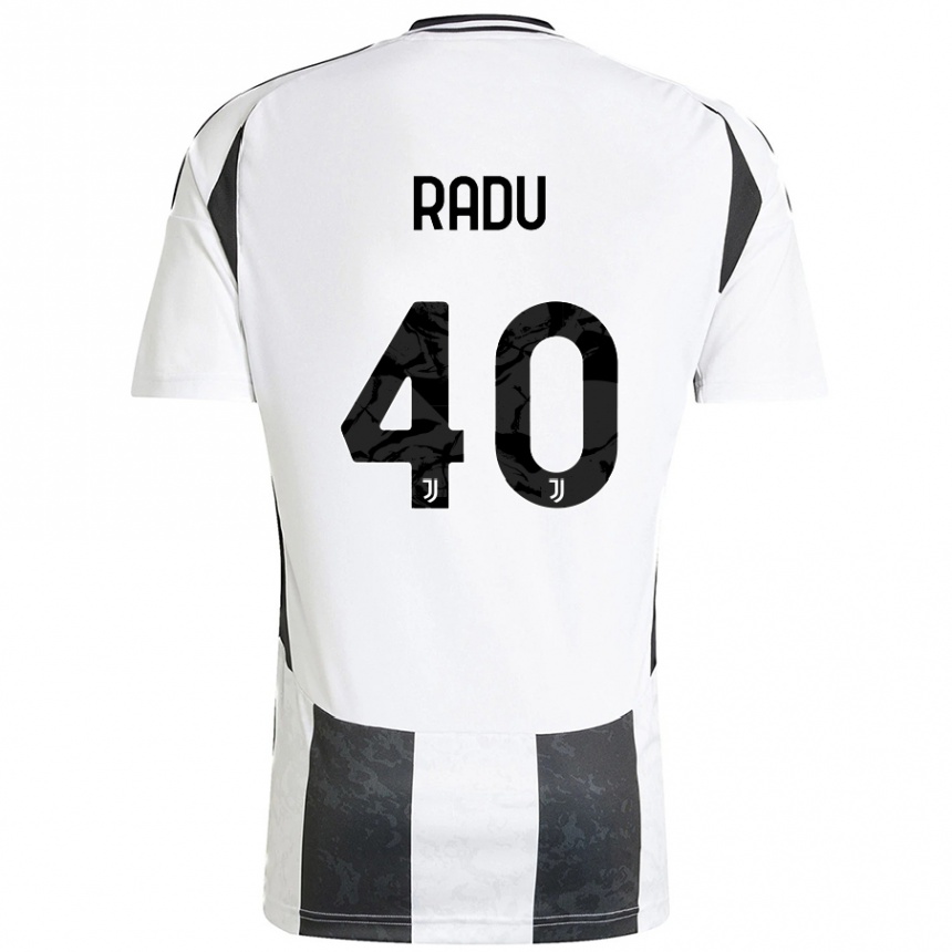 Vyrai Riccardo Radu #40 Balta Juoda Namų Marškinėliai 2024/25 T-Shirt