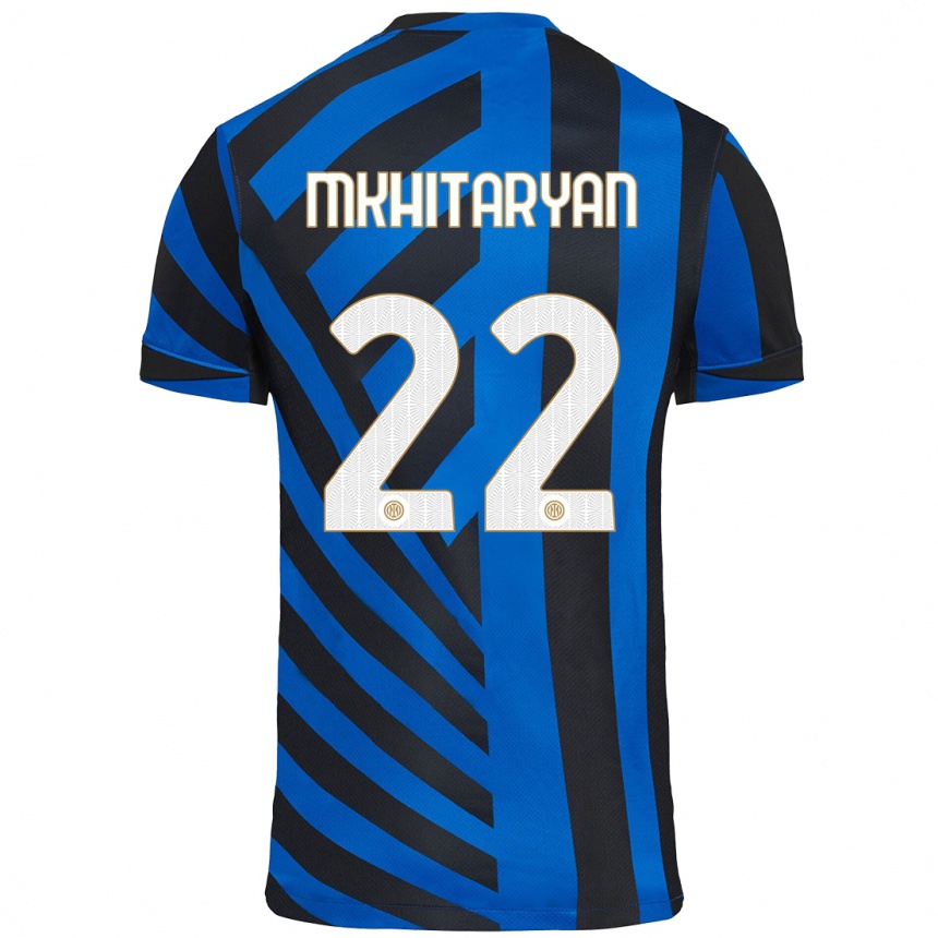 Vyrai Henrikh Mkhitaryan #22 Mėlyna Juoda Namų Marškinėliai 2024/25 T-Shirt