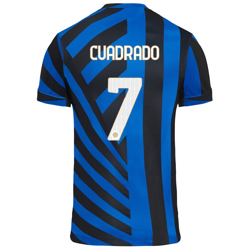 Vyrai Juan Cuadrado #7 Mėlyna Juoda Namų Marškinėliai 2024/25 T-Shirt