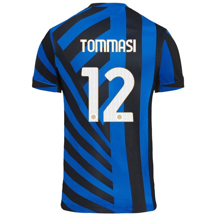 Vyrai Francesco Tommasi #12 Mėlyna Juoda Namų Marškinėliai 2024/25 T-Shirt