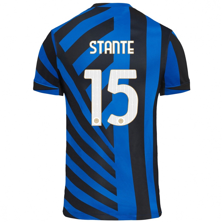 Vyrai Francesco Stante #15 Mėlyna Juoda Namų Marškinėliai 2024/25 T-Shirt