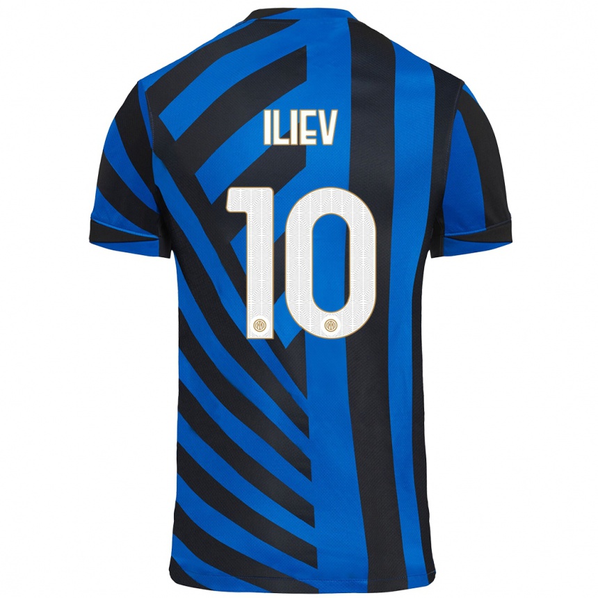 Vyrai Nikola Iliev #10 Mėlyna Juoda Namų Marškinėliai 2024/25 T-Shirt