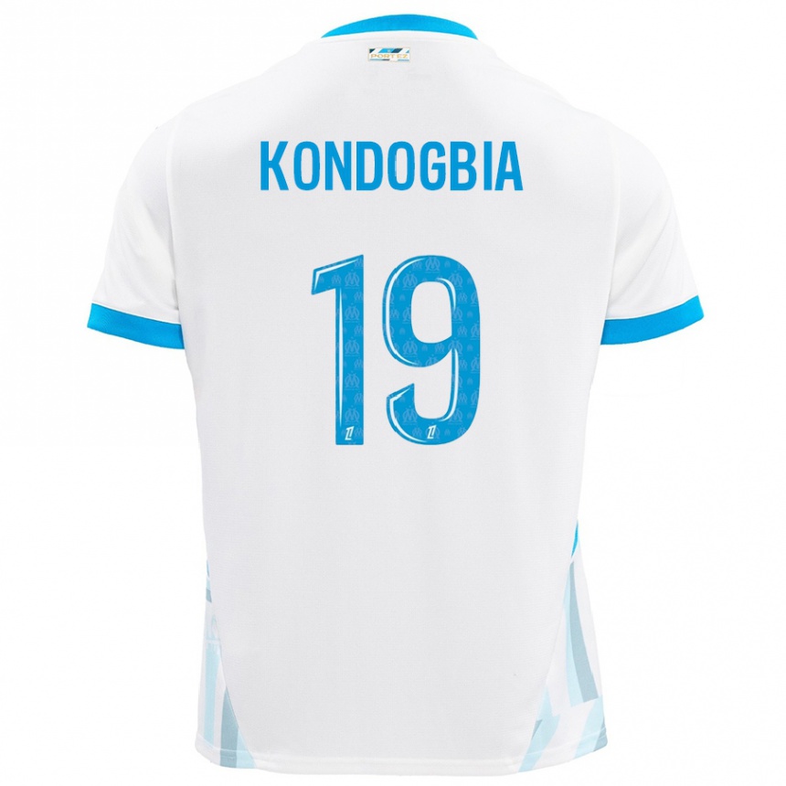 Vyrai Geoffrey Kondogbia #19 Baltas Dangus Mėlynas Namų Marškinėliai 2024/25 T-Shirt