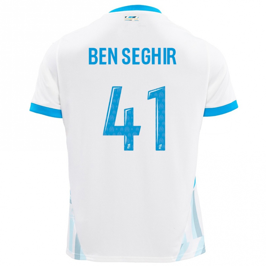 Vyrai Salim Ben Seghir #41 Baltas Dangus Mėlynas Namų Marškinėliai 2024/25 T-Shirt