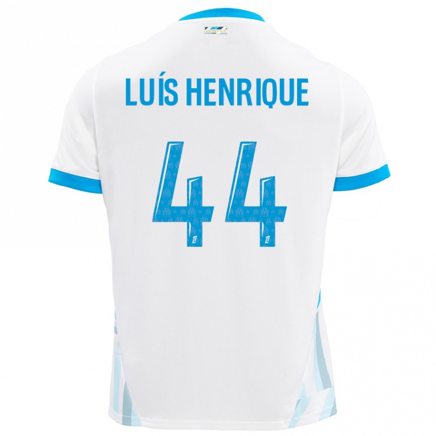 Vyrai Luis Henrique #44 Baltas Dangus Mėlynas Namų Marškinėliai 2024/25 T-Shirt