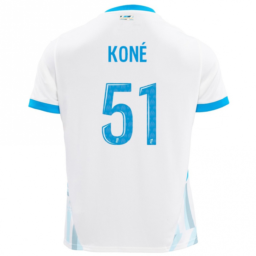 Vyrai Ismaël Koné #51 Baltas Dangus Mėlynas Namų Marškinėliai 2024/25 T-Shirt