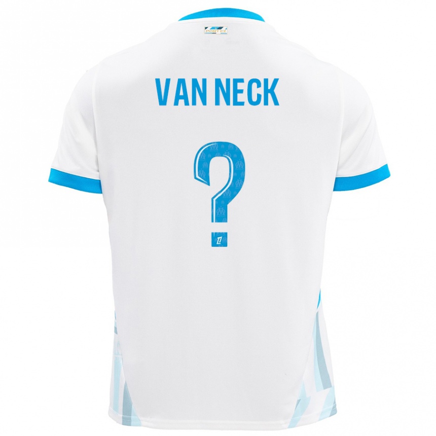 Vyrai Jelle Van Neck #0 Baltas Dangus Mėlynas Namų Marškinėliai 2024/25 T-Shirt