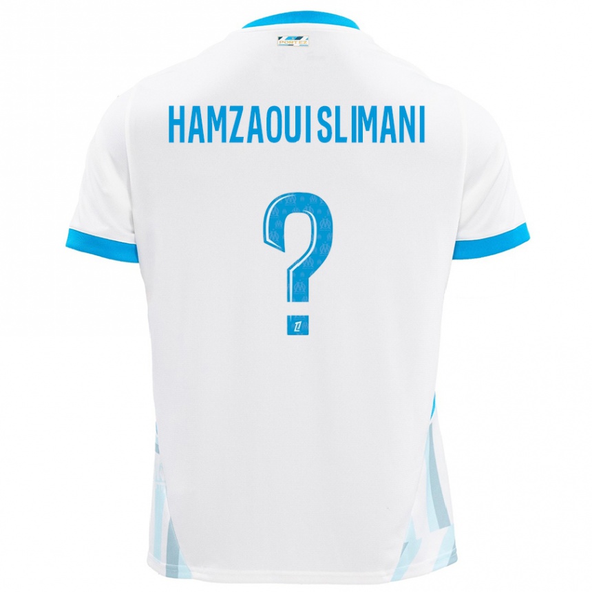 Vyrai Hilan Hamzaoui Slimani #0 Baltas Dangus Mėlynas Namų Marškinėliai 2024/25 T-Shirt