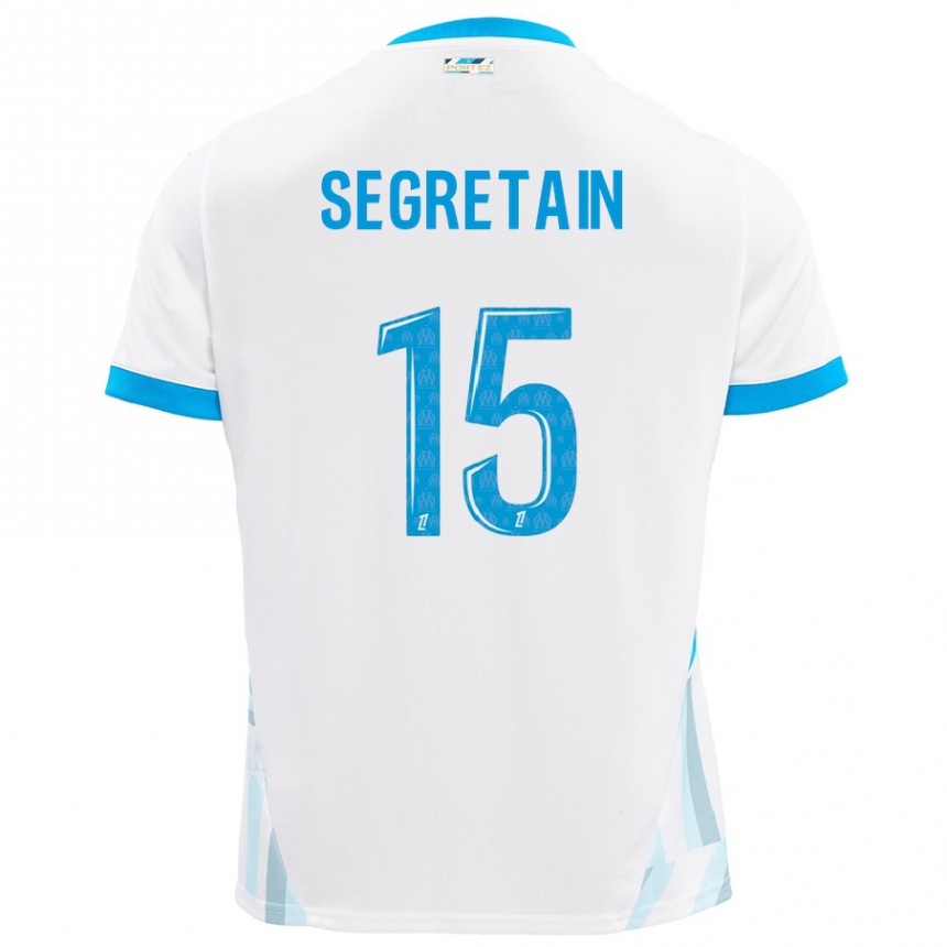 Vyrai Julie Ségrétain #15 Baltas Dangus Mėlynas Namų Marškinėliai 2024/25 T-Shirt