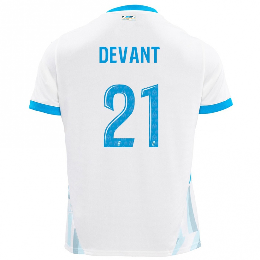 Vyrai Caroline Devant #21 Baltas Dangus Mėlynas Namų Marškinėliai 2024/25 T-Shirt