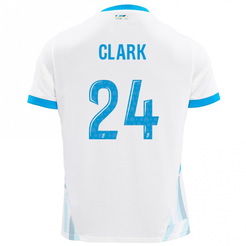 Vyrai Ashley Clark #24 Baltas Dangus Mėlynas Namų Marškinėliai 2024/25 T-Shirt