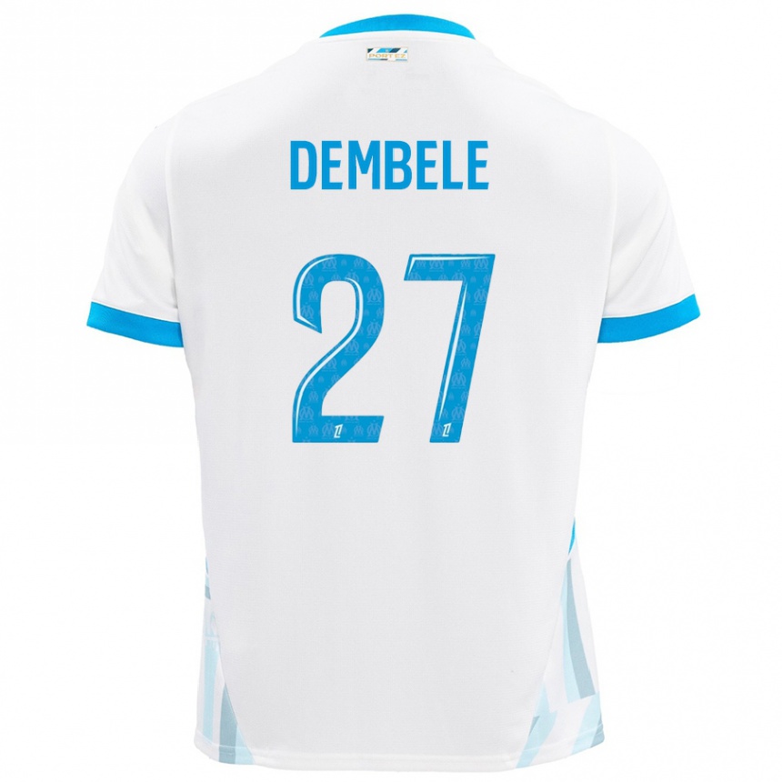 Vyrai Coumba Dembélé #27 Baltas Dangus Mėlynas Namų Marškinėliai 2024/25 T-Shirt