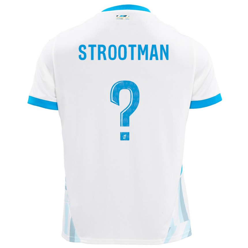 Vyrai Kevin Strootman #0 Baltas Dangus Mėlynas Namų Marškinėliai 2024/25 T-Shirt