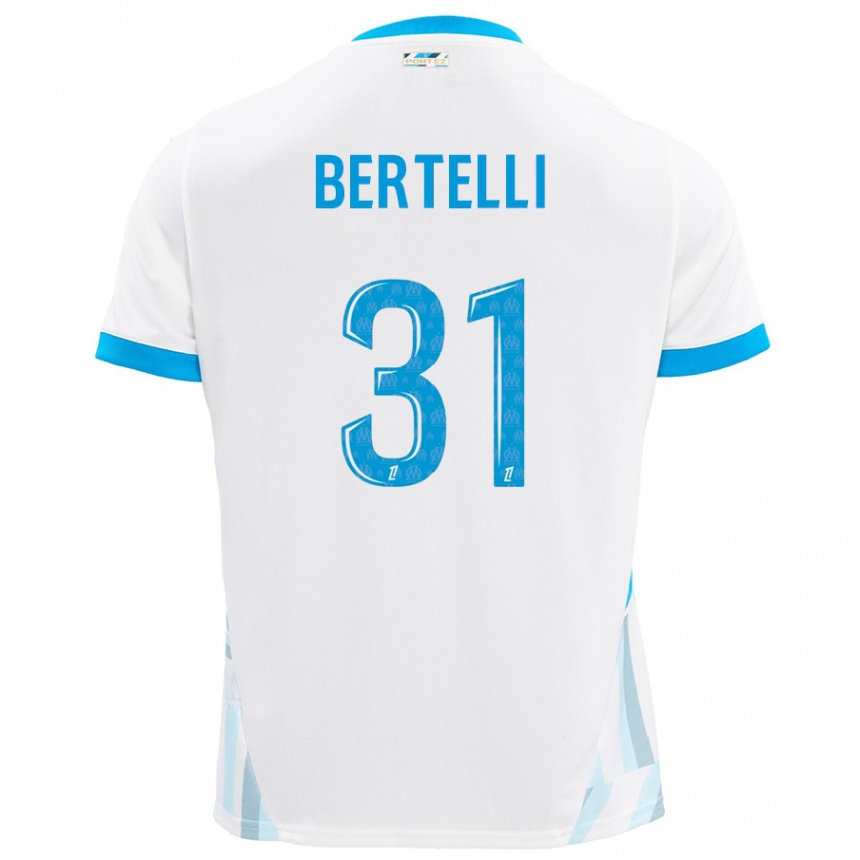 Vyrai Ugo Bertelli #31 Baltas Dangus Mėlynas Namų Marškinėliai 2024/25 T-Shirt