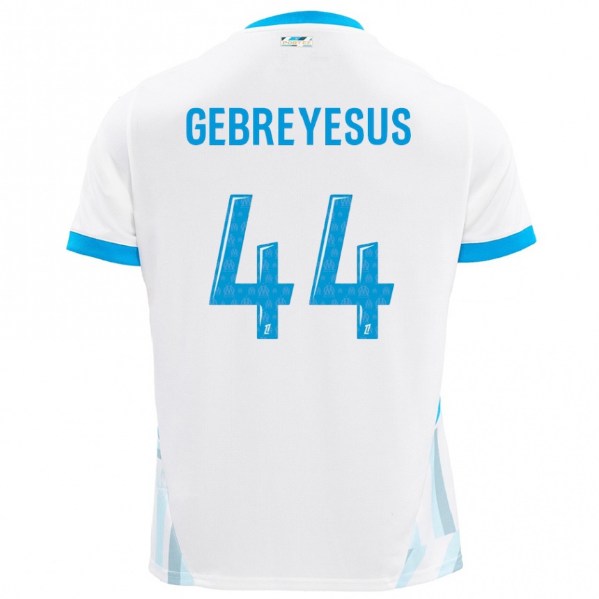 Vyrai Esey Gebreyesus #44 Baltas Dangus Mėlynas Namų Marškinėliai 2024/25 T-Shirt