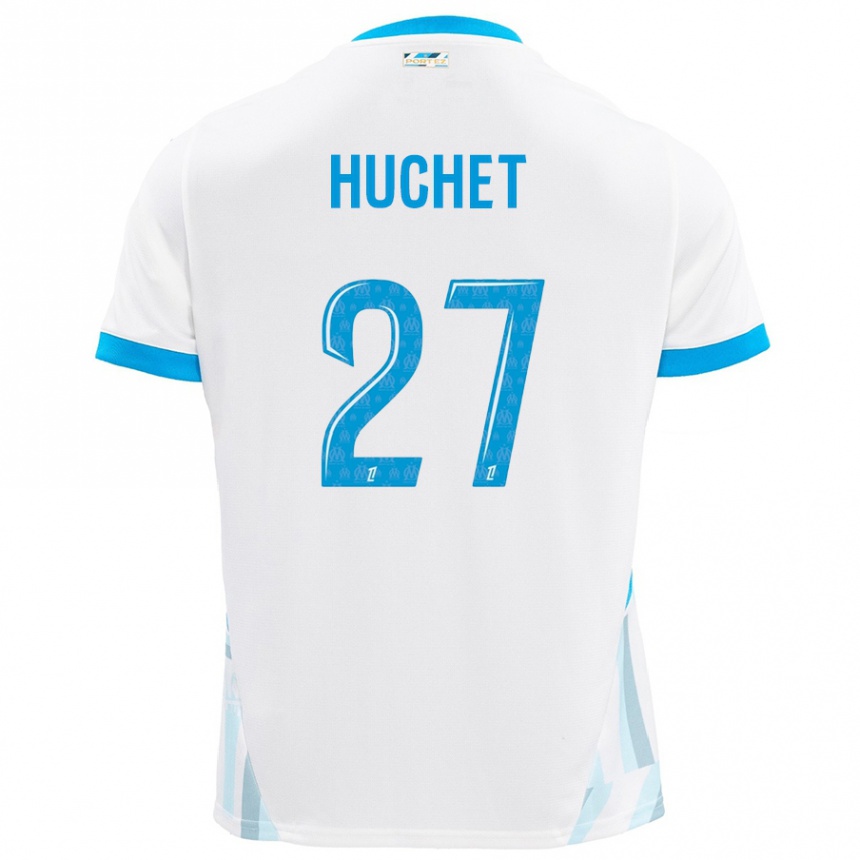 Vyrai Sarah Huchet #27 Baltas Dangus Mėlynas Namų Marškinėliai 2024/25 T-Shirt