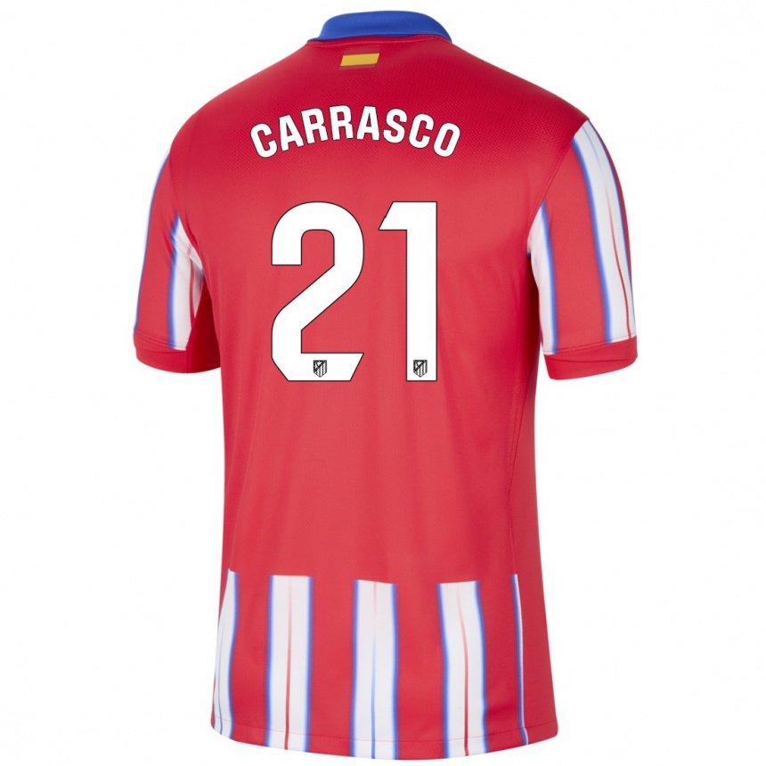 Vyrai Yannick Carrasco #21 Raudona Balta Mėlyna Namų Marškinėliai 2024/25 T-Shirt