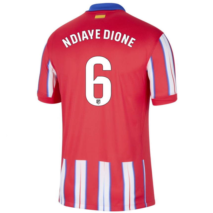 Vyrai Assane Ndiaye Dione #6 Raudona Balta Mėlyna Namų Marškinėliai 2024/25 T-Shirt