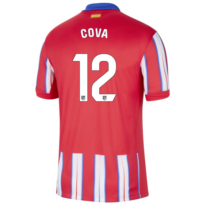 Vyrai Adrian Cova #12 Raudona Balta Mėlyna Namų Marškinėliai 2024/25 T-Shirt